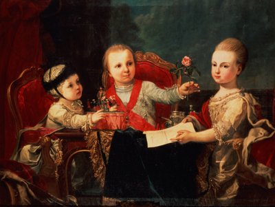 Tre principi, figli di Carlo III da Francisco de la Traverse